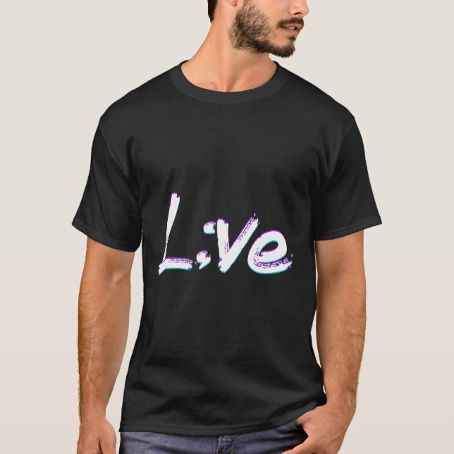 Levande medvetenhet om suicide Prevention Semicolo T Shirt (Framsida)