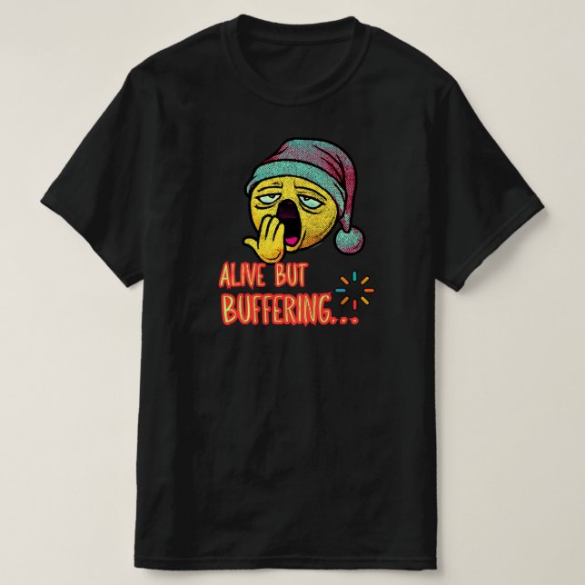 Levande men bufferar Sött spökhumor-design T Shirt (Design framsida)