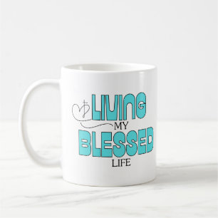 Levande min blåa blåa livstid kaffemugg