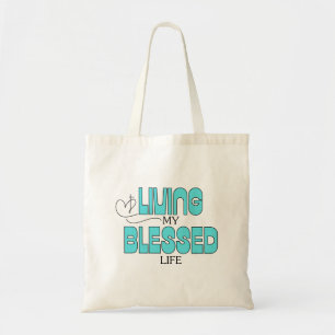 Levande min välsignade Life Aqua Blue Tygkasse