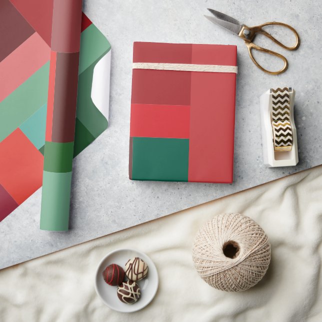 Levande Modern Färgblock Jul Holiday Presentpapper (Hantverk)