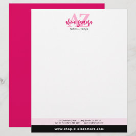 Levande Modern Magenta Djärv Elegant Rosa Anpassad Brevhuvud