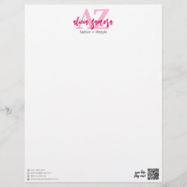 Levande Modern Magenta Djärva Elegant Rosa Anpassa Brevhuvud