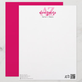 Levande Modern Magenta Djärva Elegant Rosa Anpassa Brevhuvud