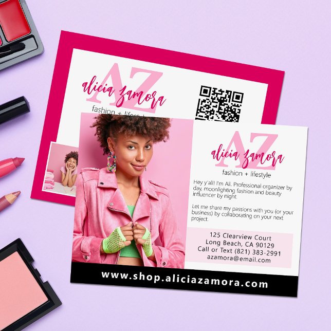 Levande Modern Magenta Mode Anpassad Fotomarknadsf Vykort (Skapare uppladdad)