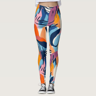 Levande moderna abstrakta formmönster Leggings
