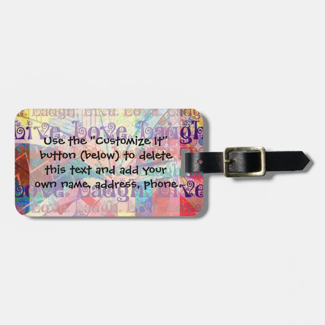 Levande mönster för pläd för skrattkärlek abstrakt bagagebricka (Horisontell Framsida)
