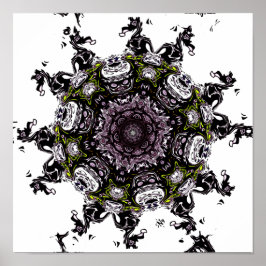 Levande monster meteor v2 - mönster poster