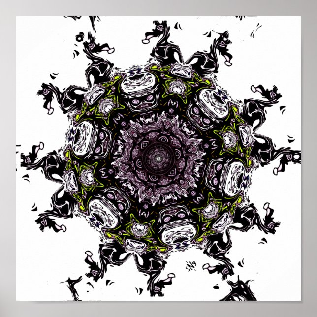 Levande monster meteor v2 - mönster poster (Framsidan)