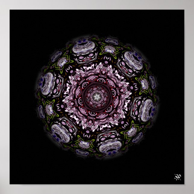 Levande monster meteor v3 - mönster poster (Framsidan)