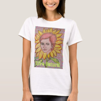 Levande naturlig solrosflicka t-shirt