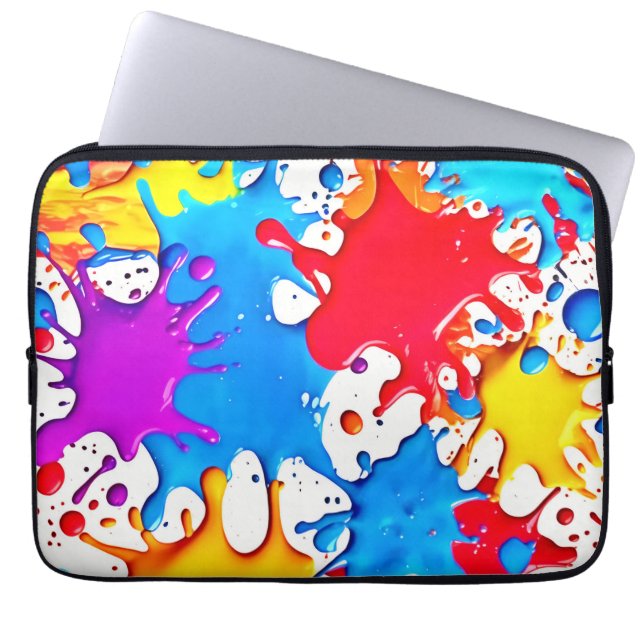 Levande nyanser av neonfärger laptop fodral (Framsidan)