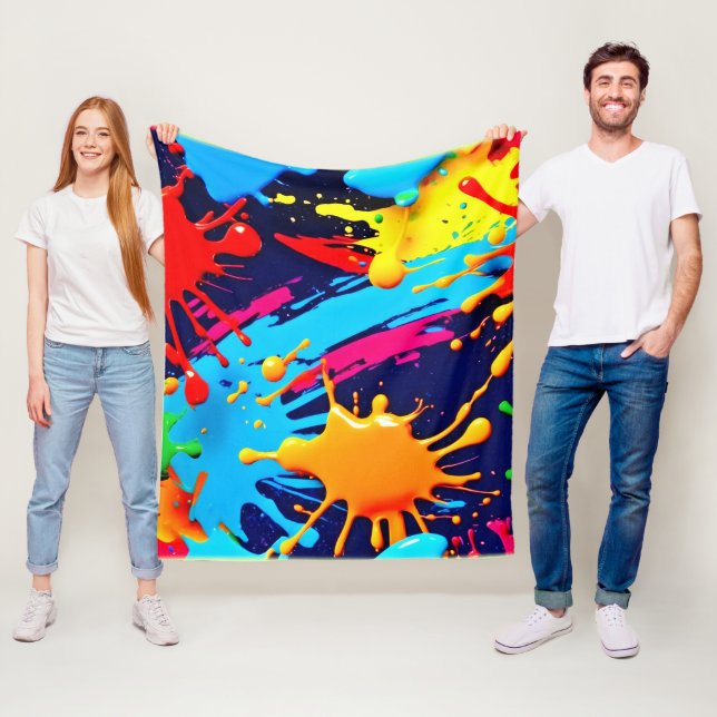 Levande nylonfärg i vätskeuttryck fleecefilt (På plats)