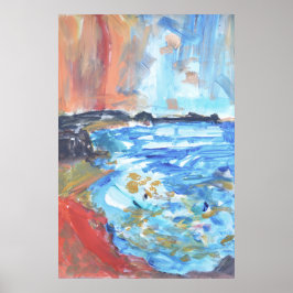Levande Oceanvik Expressionist Poster