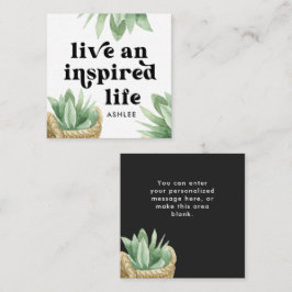 Levande och inspirerat Life Succulne Black Anteckningskort