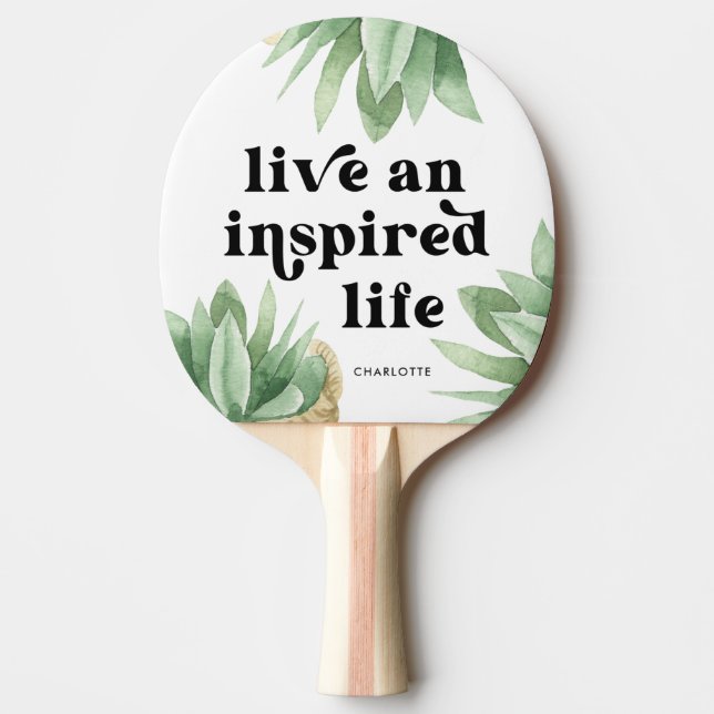 Levande och inspirerat Life Succult Black and Whit Pingisracket (Framsidan)