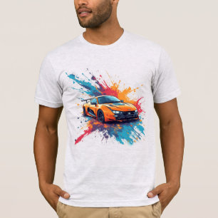 🔥 Levande orange sportbil gatudesign Desi T Shirt
