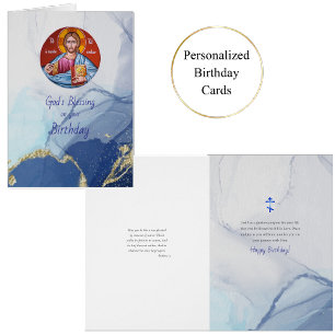 Levande ortodoxa kristna födelsedagen i Vatten Hälsningskort