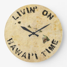 LEVANDE PÅ HAWAIIAN TIME STOR CLOCK