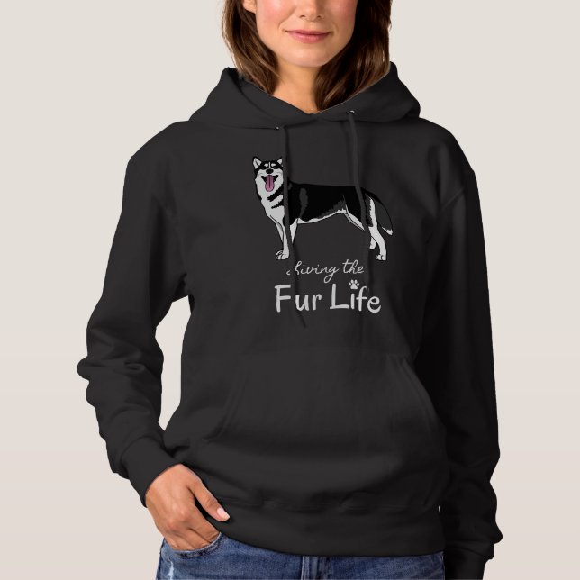 Levande Päls Life Husky White Text T Shirt (Framsida)