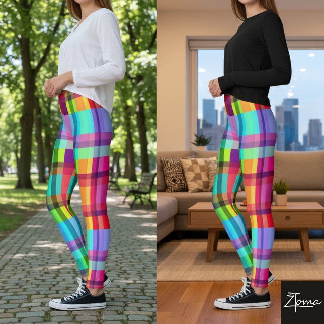 Levande Plaidbyxor Leggings (Skapare uppladdad)