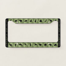 Levande planetdjur silhouette mönster grönt blac