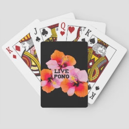 Levande Pono Hibiskus Blomma Hawaii Casinokort