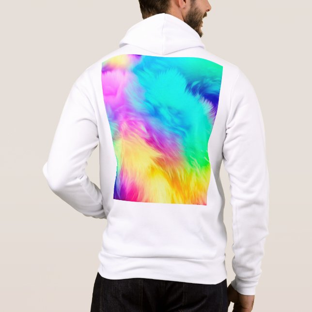 Levande regnbåge Fluffig pälsstruktur-75201 T Shirt (Baksida)