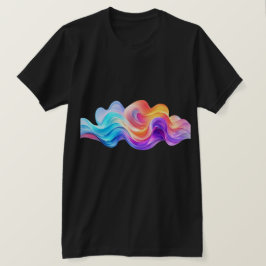 Levande regnbågsabstrakt flytande vågor t shirt