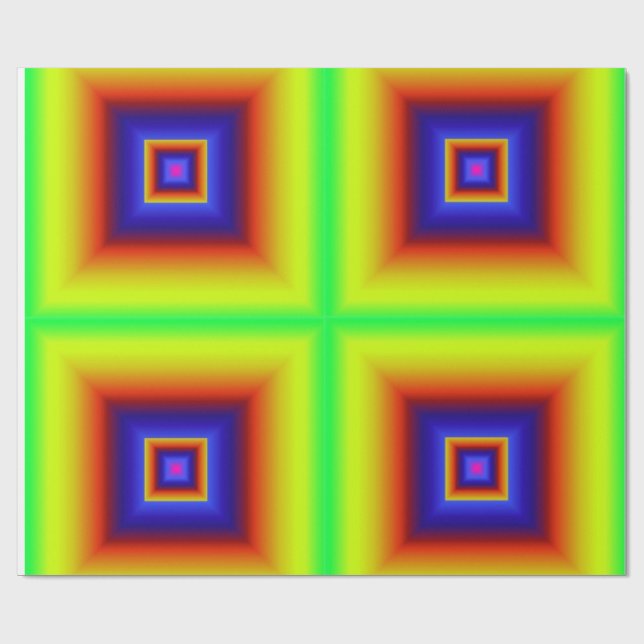 Levande regnbågsgeometriskt inslagspapper | 3D fyr Presentpapper (Platt)