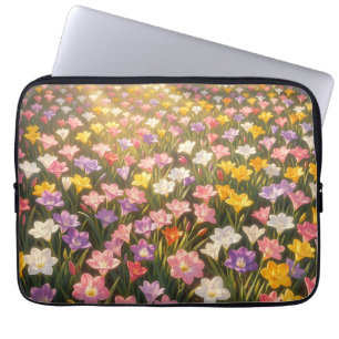 Levande Regnbågslilja Blomsterfält Laptop Fodral