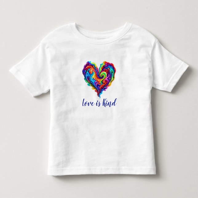 Levande regnbågspourismålning hjärta  t shirt (Framsida)