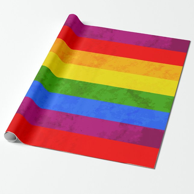 Levande regnbågsstolthetspapper presentpapper (“Wrap your gifts in color and pride!”)