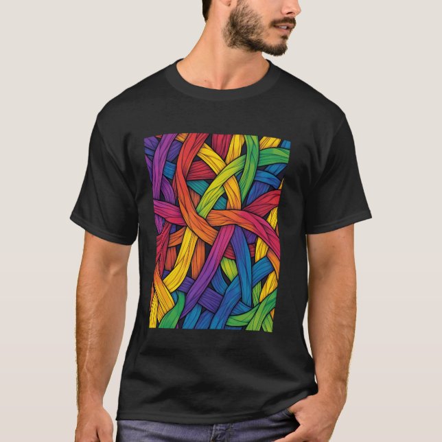 Levande regnbågsväv stolthet t shirt (Framsida)