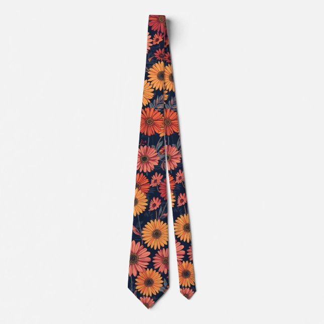 Levande Retro Solnedgångsblommor Slips (Framsida)