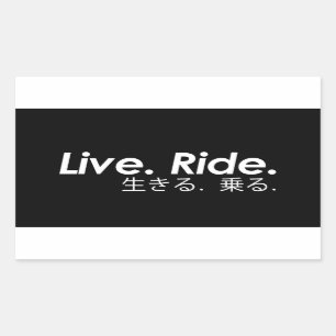Levande. Ride. Rektangulärt Klistermärke