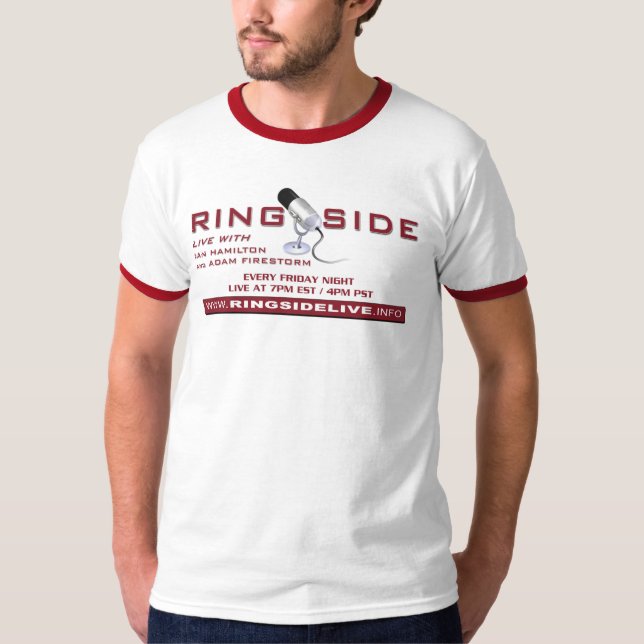 Levande röd för Ringside/vitRinger Tee Shirt (Framsida)