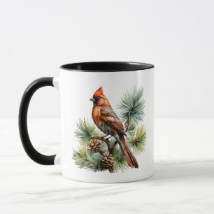 Levande röda bär med frodiga gröna blad mugg
