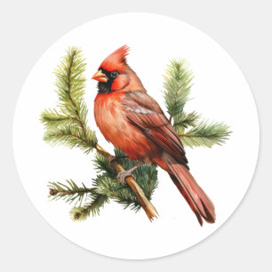 Levande röda bär med frodiga gröna blad runt klistermärke