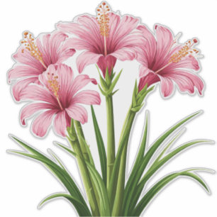 Levande rosa blommor klistermärken