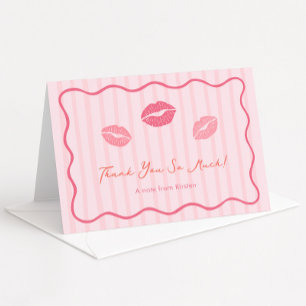 Levande rosa läppar Valentines dag Bröllopsdusch Tack Kort