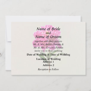 Levande Rosa Peony Bröllopsmaterial Inbjudningar