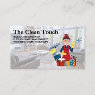 Levande rum Woman Cleaner Maid Visitkort