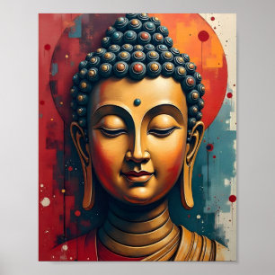 Levande rumsvägg - däck   Lugn Buddha Porträtt Poster