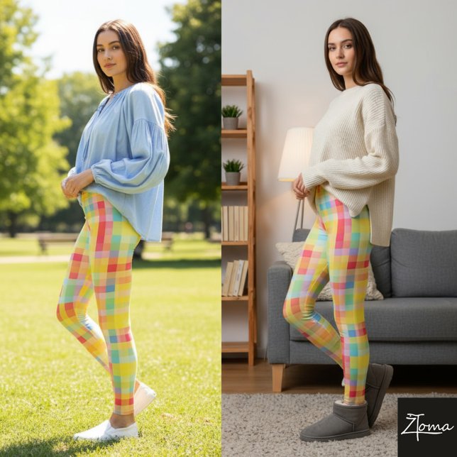 Levande Schackmatt Leggings (Skapare uppladdad)