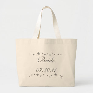 Levande Silver Stars Gräns, Bride tote bag Jumbo Tygkasse