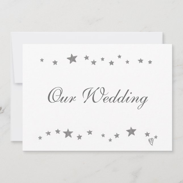 Levande Silver Stars Gräns, vår Bröllop Inbjudningar (Framsida)