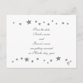 Levande silver-stjärnor gräns Bröllop spara datum Meddelande Vykort