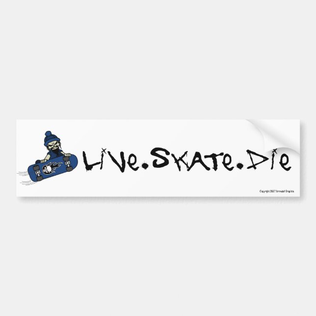 Levande skate Die Bumper-etikett Bildekal (Framsidan)