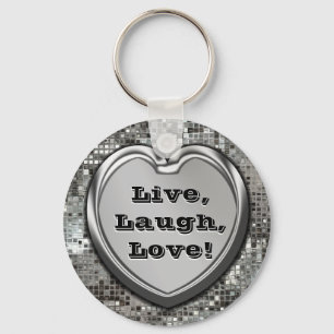Levande skratt, kärlek! Glitter Keychain Nyckelring